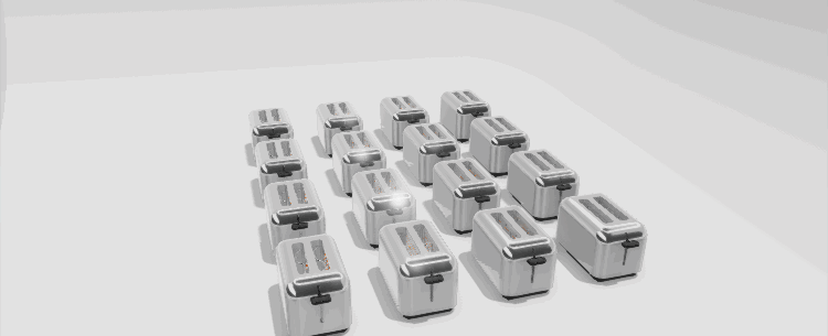 3d scene of toasters